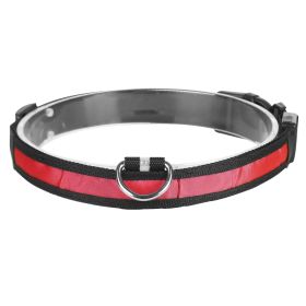 LED Dog Collar USB Rechargeable Adjustable Dog Safety Collar Night Safety Flashing Luminous Light up Collar (Option: L_Red)